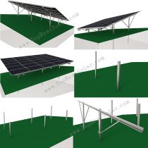 solar panel ground rack on hill