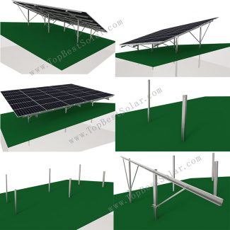 solar panel ground rack on hill