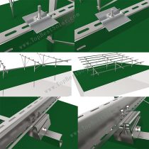 solar panel ground racks on ramp