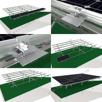 pv panel ground racks on uneven ramp