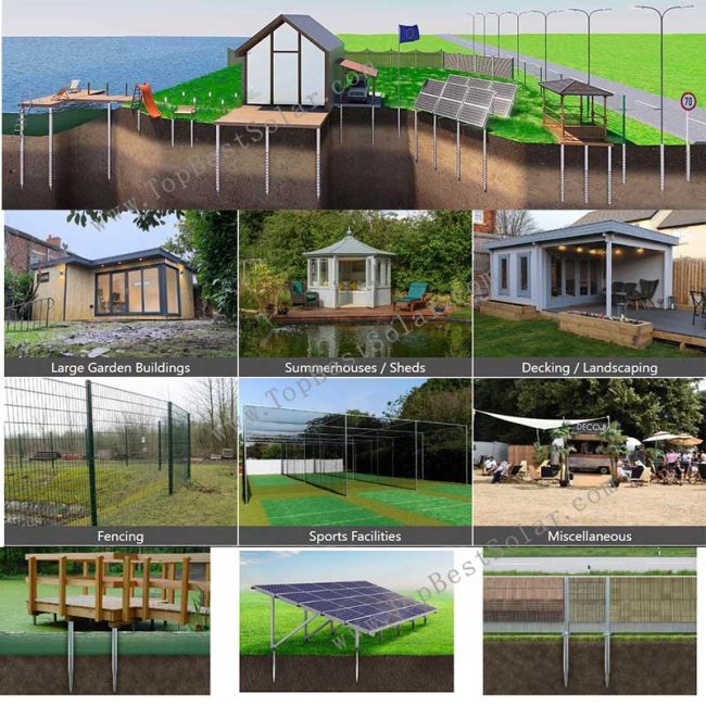 Screw piles foundation applications