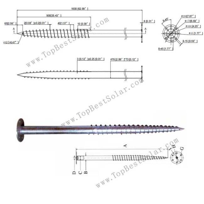 Screw piles foundation drawing Screw piles foundation drawing design