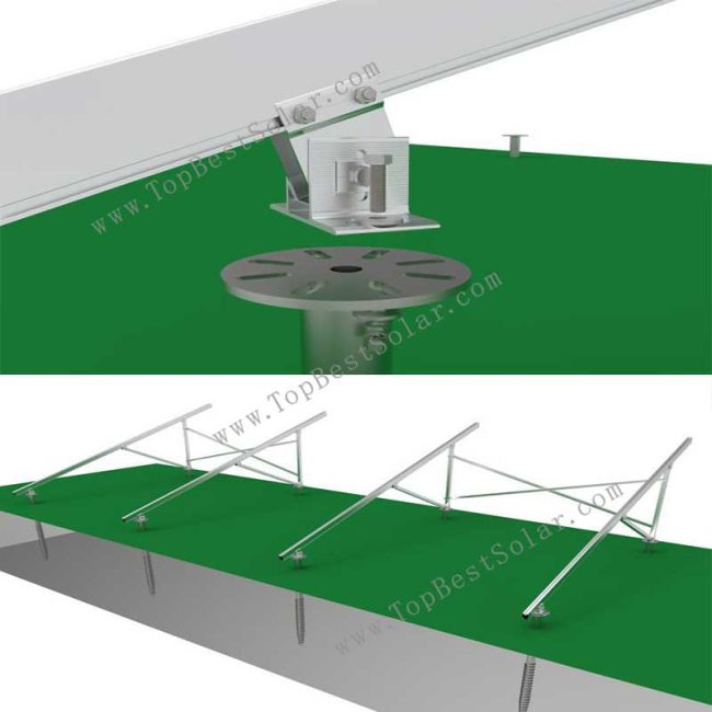 Screw piles foundation for solar mounting