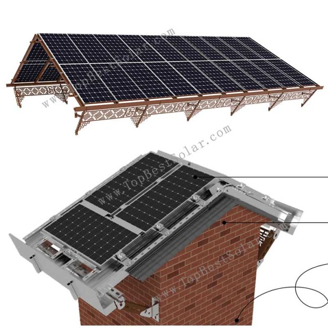 solar tile roof mounting system with waterproof