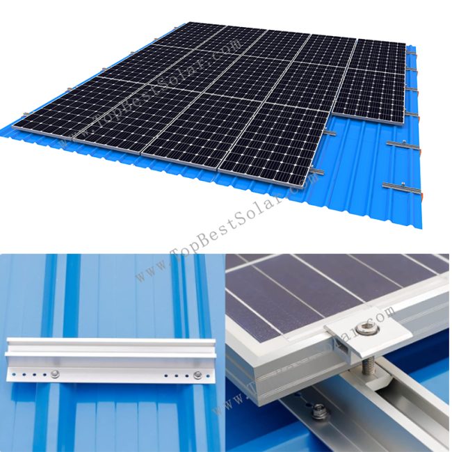 Metal roof solar rail