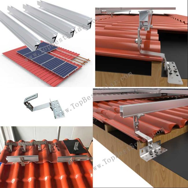 Solar adjustable tile hook Solar adjustable tile hook Designed to work with various roof types