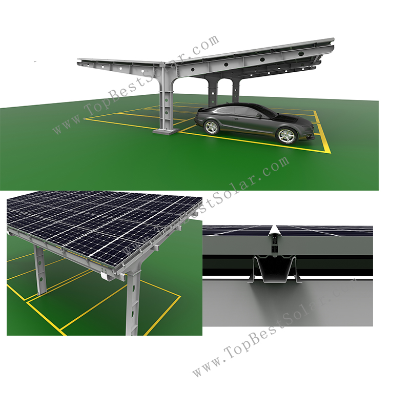 Wind-resistant carport solar mounting bracket