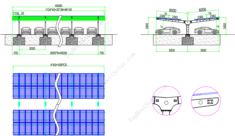 waterproof solar carport system waterproof solar carport system factory