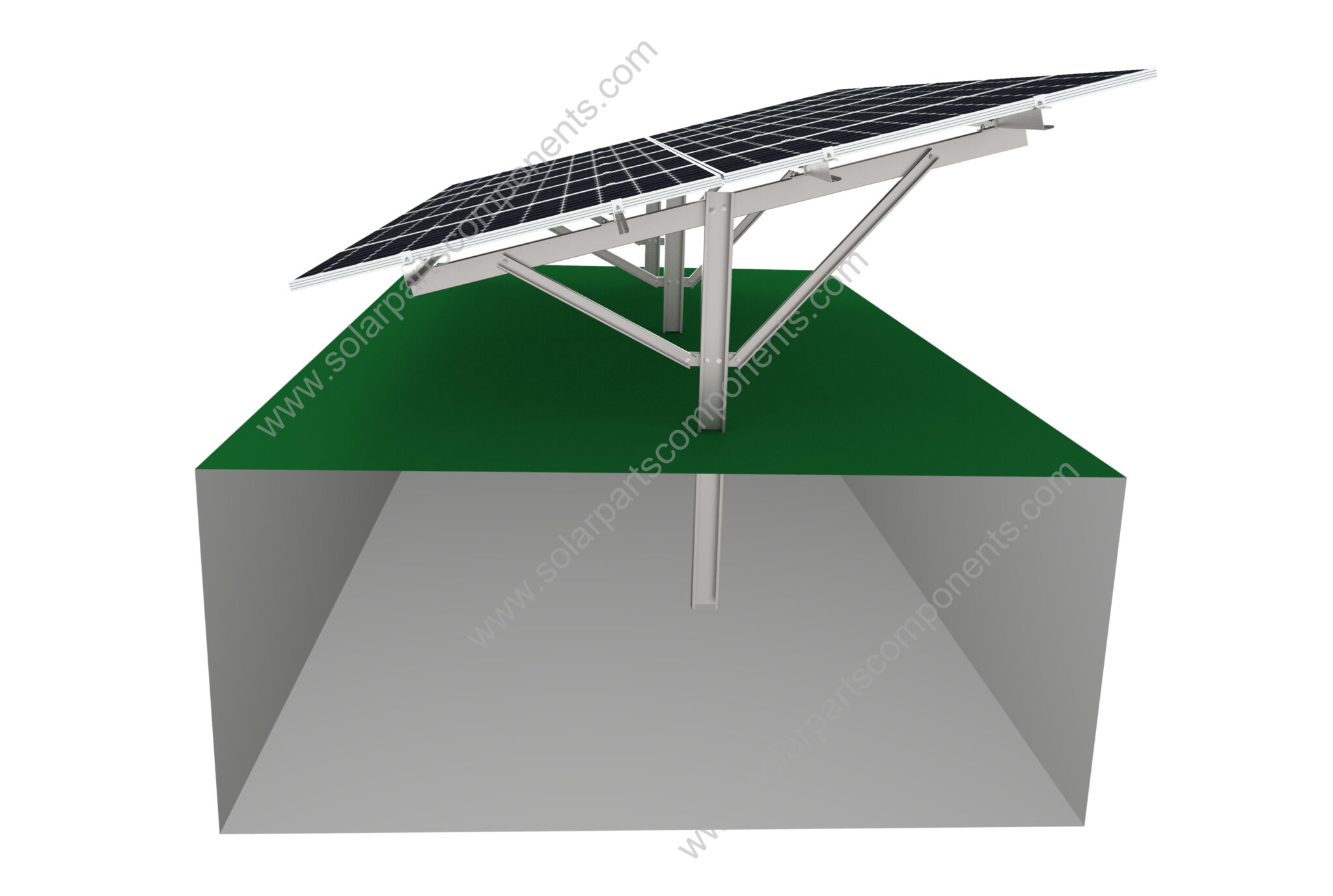 Solar Racking On Incline Ground Mount Solar Racking | Single Pole Mounting System
