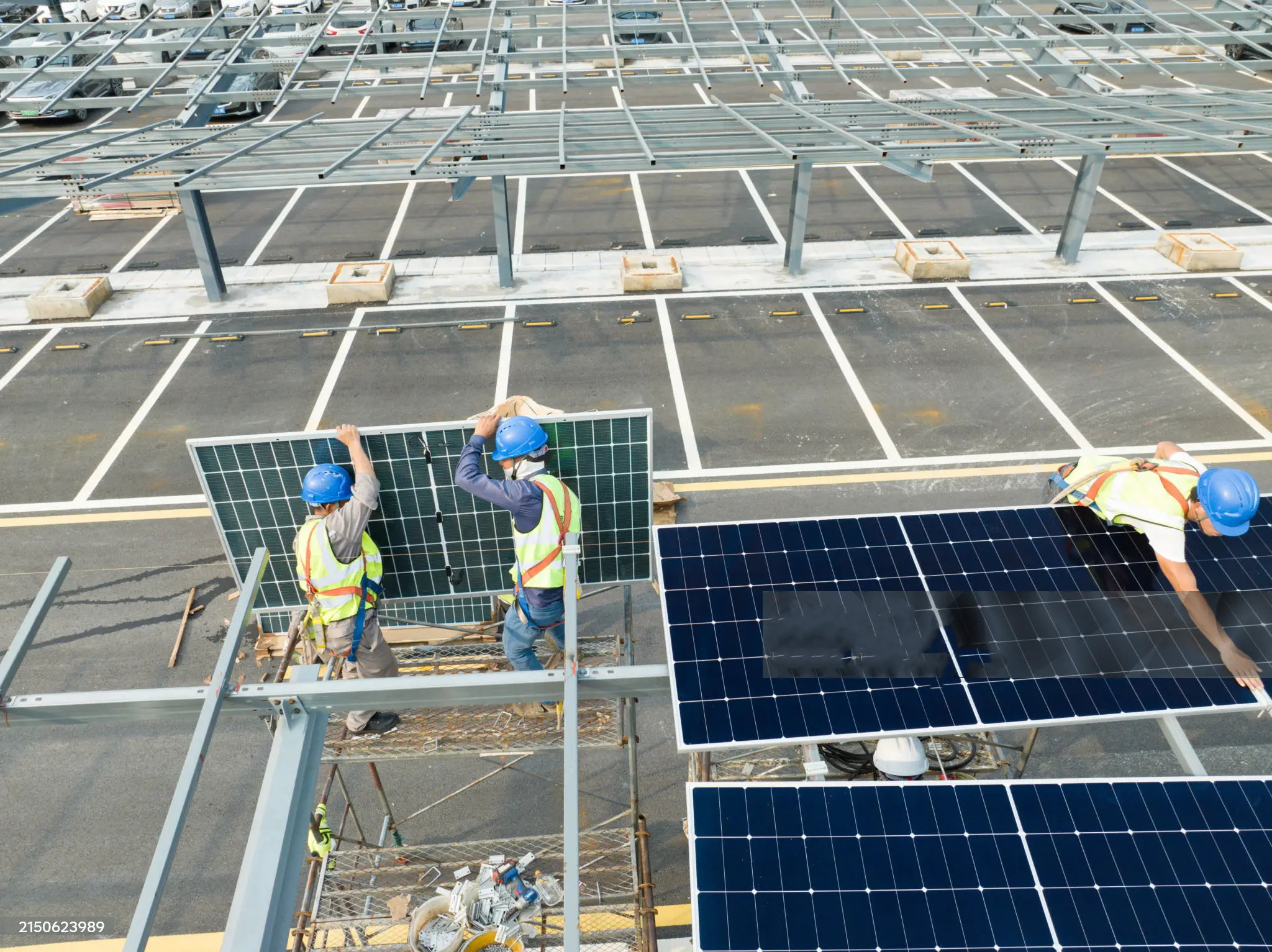 BIPV solar carport installation