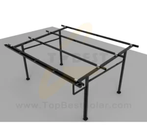 Attaching water channel kit to roof structure for ZAM solar carport installation
