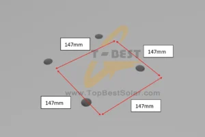 Drilling anchor holes using base plate as template during ZAM solar carport installation
