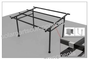Installing cross beams with U clamps in ZAM solar carport installation