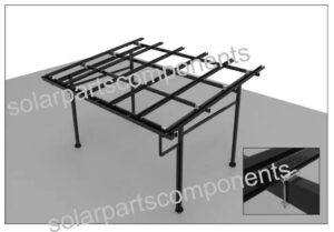 Securing M channel mounting rails with block kits in ZAM solar carport installation