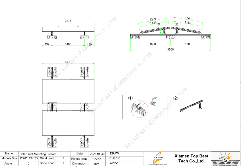 flat roof racking systems manufacturer flat roof racking system