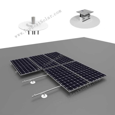 TPO/PVC membrane roof solar mounting system with weldable bases and rails